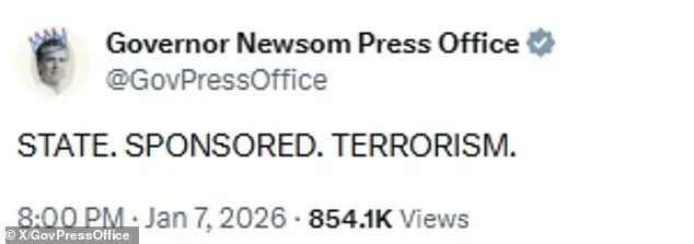 California Governor Gavin Newsom Reverses Stance on ICE, Retracts 'State-Sponsored Terrorism' Label Amid Tragedy of Renee Good