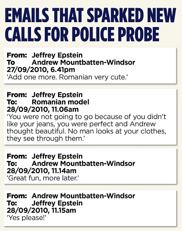 Alleged Epstein Emails Reveal 2010 Buckingham Palace Dinner with Young Model, Tied to Prince Andrew