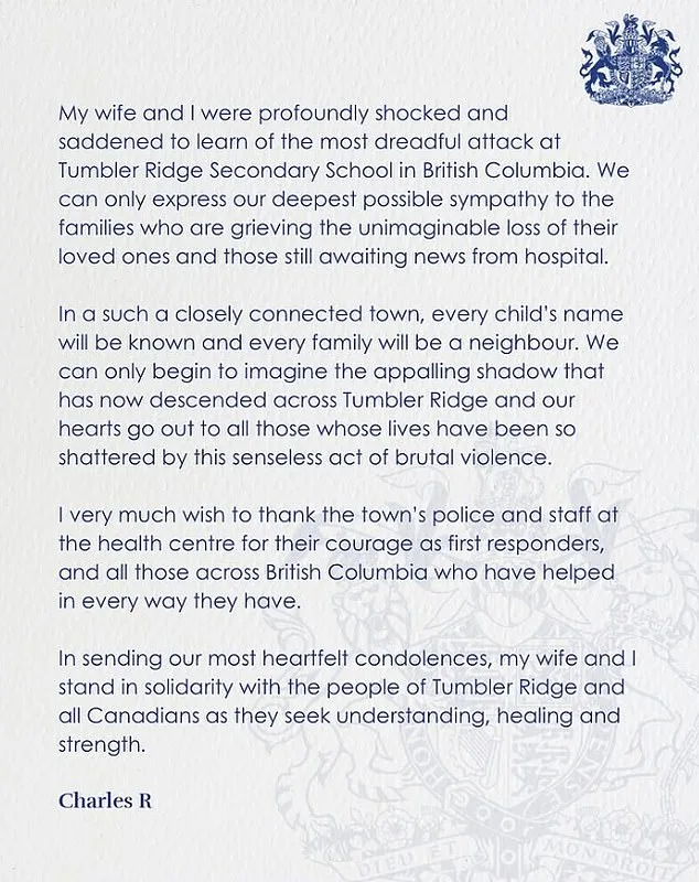 King Expresses Shock and Sadness Over School Shooting in British Columbia That Killed Nine